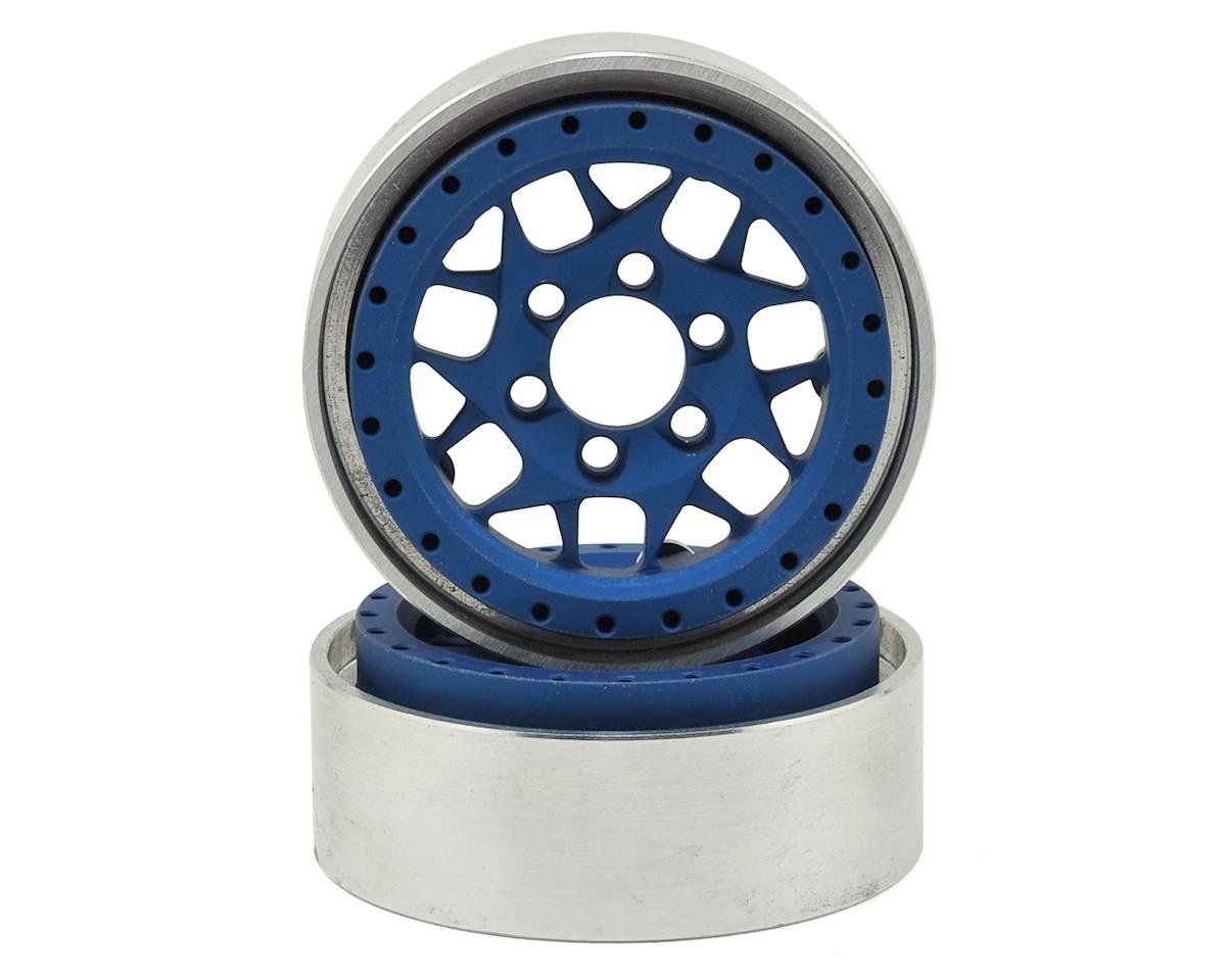 #VPS07714 Vanquish Products KMC XD127 Bully 1.9" Beadlock Crawler Wheels (Blue) (2)