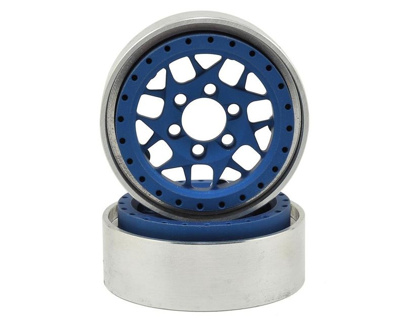 #VPS07714 Vanquish Products KMC XD127 Bully 1.9" Beadlock Crawler Wheels (Blue) (2)