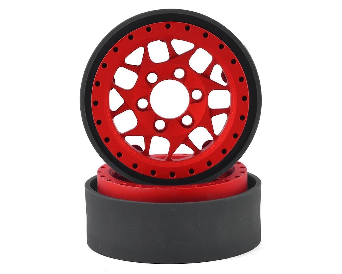 #VPS07713 Vanquish Products KMC XD127 Bully 1.9 Beadlock Crawler Wheels (Red) (2)
