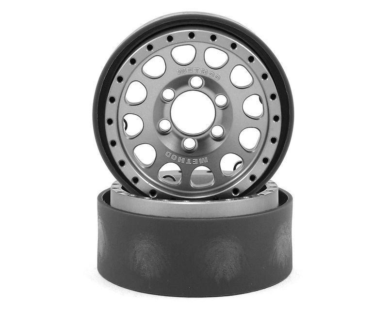 #VPS07914 Vanquish Products Method 105 1.9" Beadlock Crawler Wheels (Silver/Black) (2)