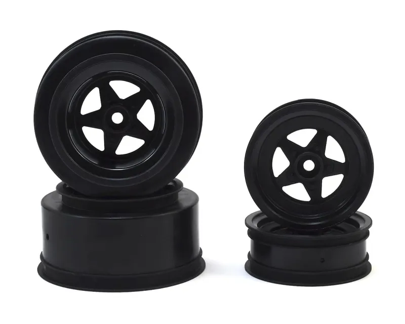 #3387B JConcepts Startec Street Eliminator Drag Racing Wheels (Black) w/12mm Hex (2x Rear SCT Wheels &amp; 2x Front Buggy Wheels)
