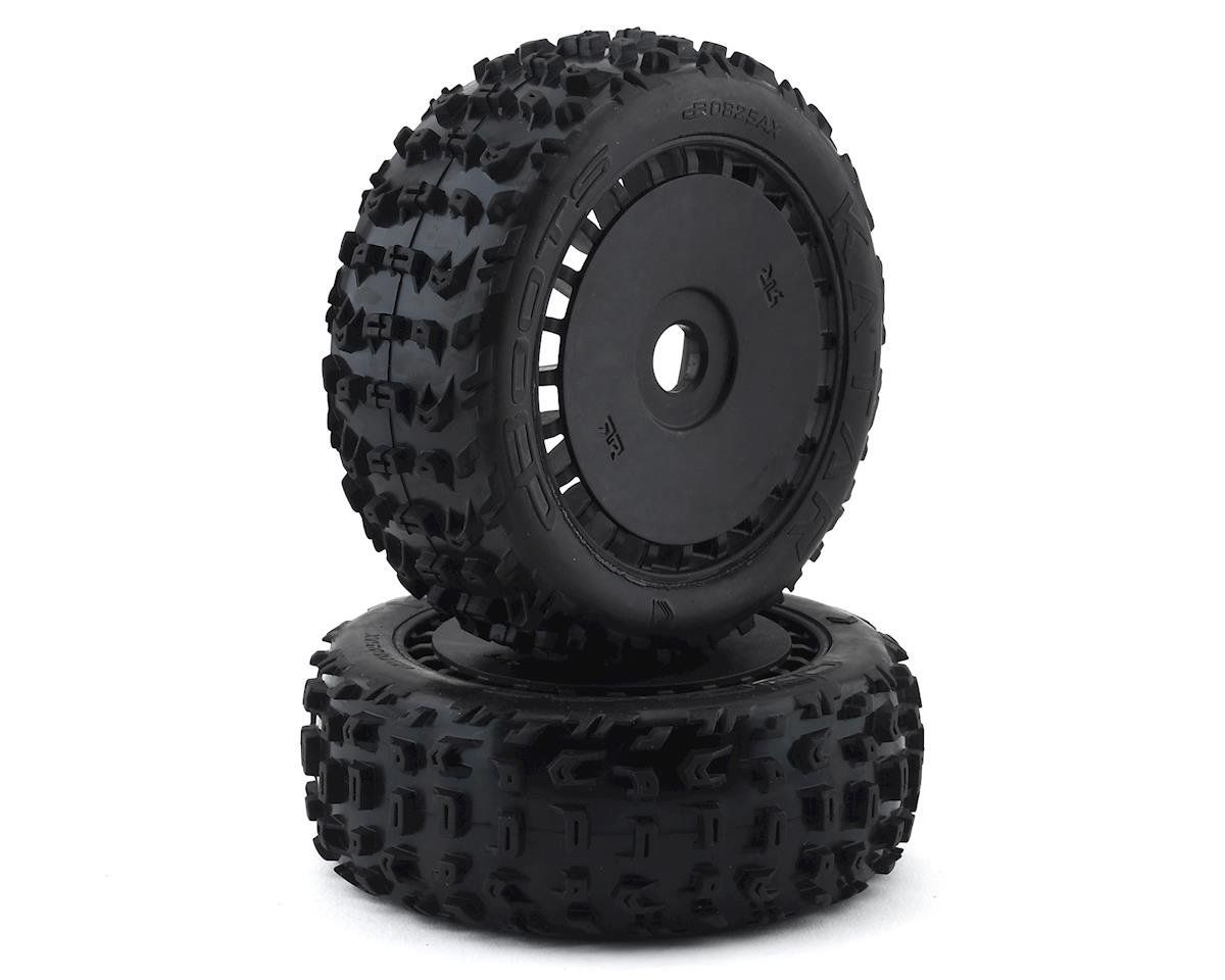 #ARA550058 Arrma Pre-Mounted dBoots Katar B 6S Tire/Wheel Set (Black) (2)