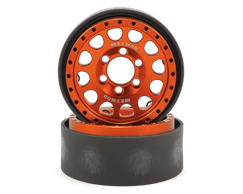 #VPS07919 Vanquish Products Method 105 1.9" Beadlock Crawler Wheels (Orange/Black) (2)