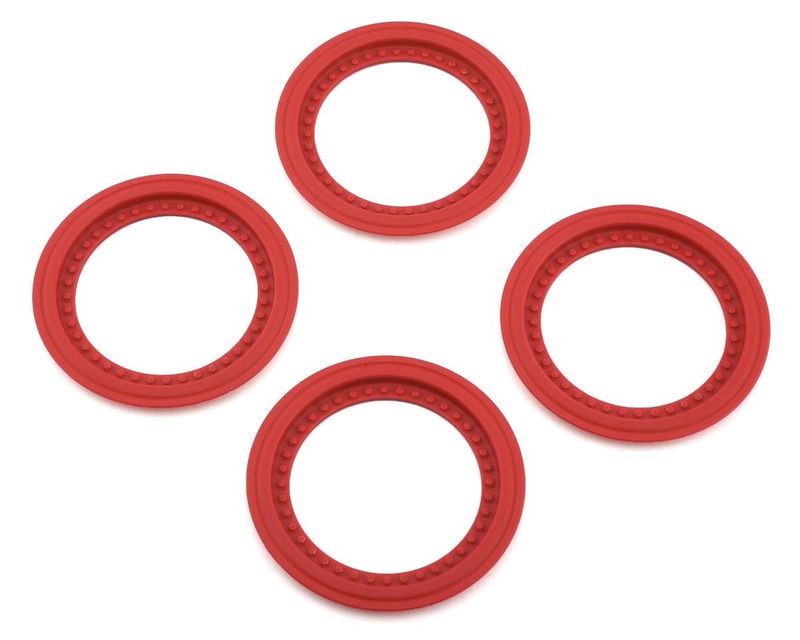 #2651-7 JConcepts Tribute Monster Truck Wheel Mock Beadlock Rings (Red) (4)