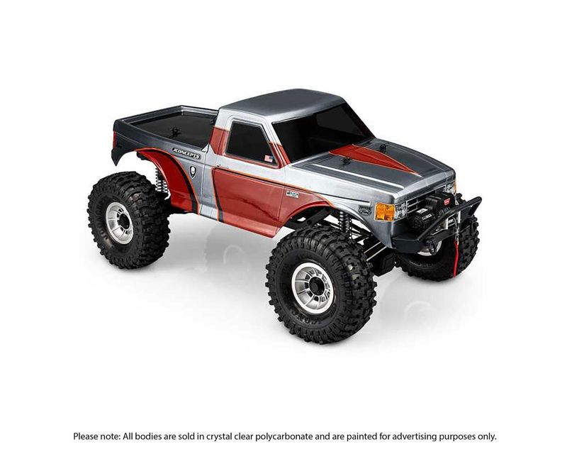 #0439 JConcepts Tucked 1989 Ford F-250 Scale Rock Crawler Body (Clear) (12.3")