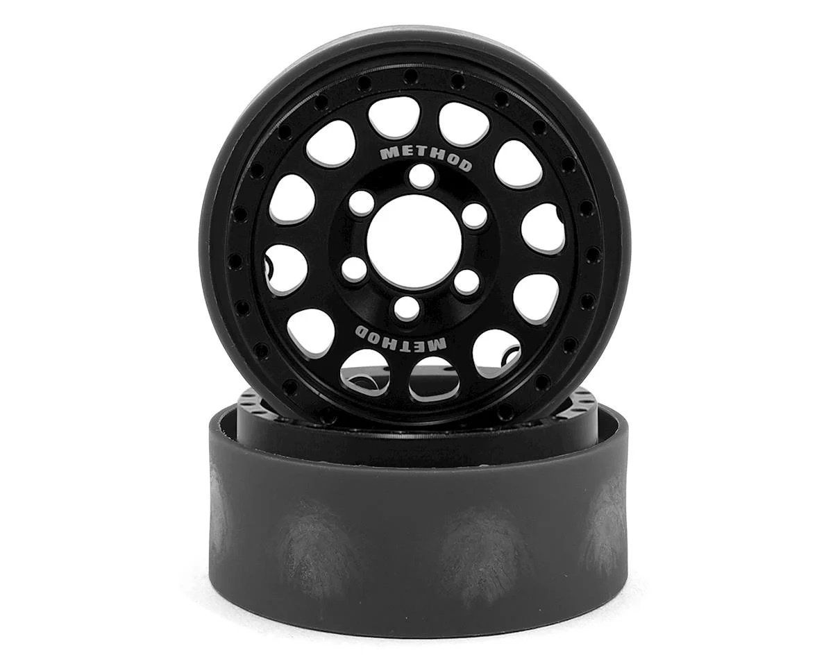 #VPS07911 Vanquish Products Method 105 1.9" Beadlock Crawler Wheels (Black/Silver) (2)