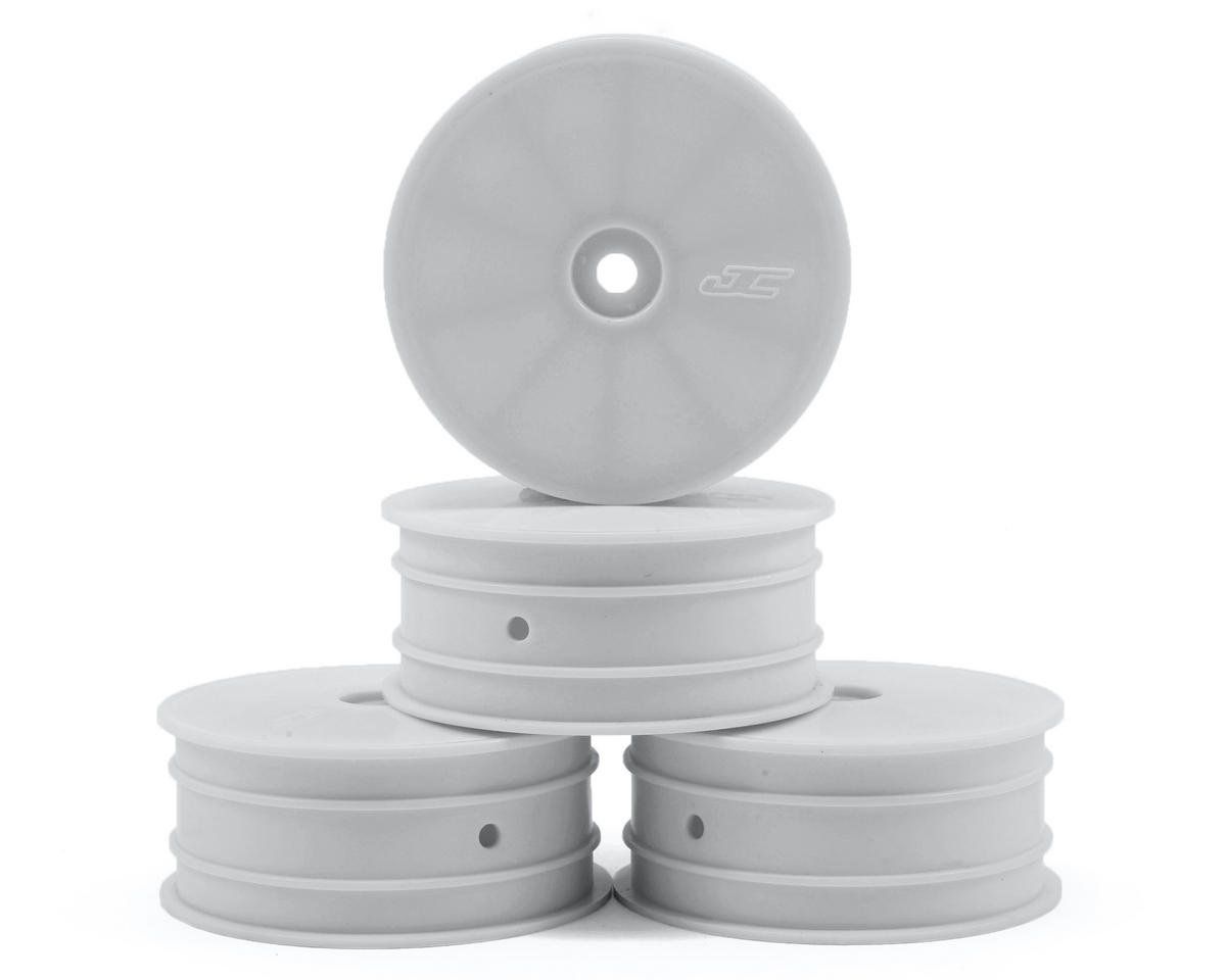 #3327W JConcepts 12mm Hex Mono 2.2 4WD Front Buggy Wheels (4) (22-4) (White)