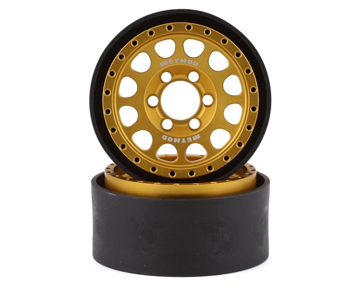 #VPS07921 Vanquish Products Method 105 1.9" Beadlock Crawler Wheels (Gold) (2)