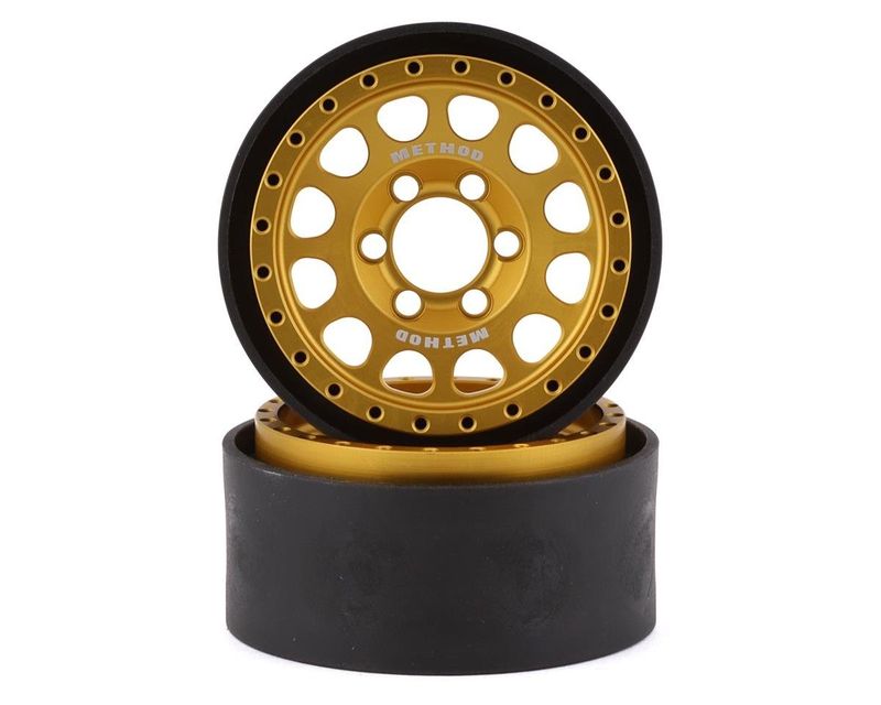 #VPS07921 Vanquish Products Method 105 1.9" Beadlock Crawler Wheels (Gold) (2)
