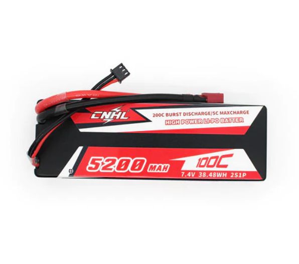 Summer Sale #HC5201002002 CNHL Racing Series 5200mAh 7.4V 2S 100C LiPo Battery Hard Case w/Deans Plug