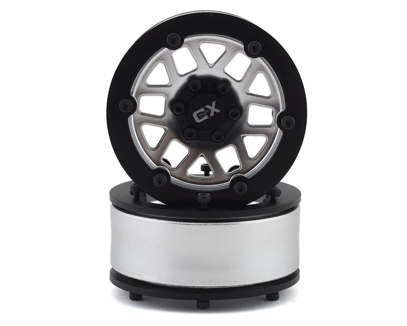 #IRC00252 Incision KMC XD229 Machete 1.9" Plastic Beadlock Wheels (2) (Satin Silver)