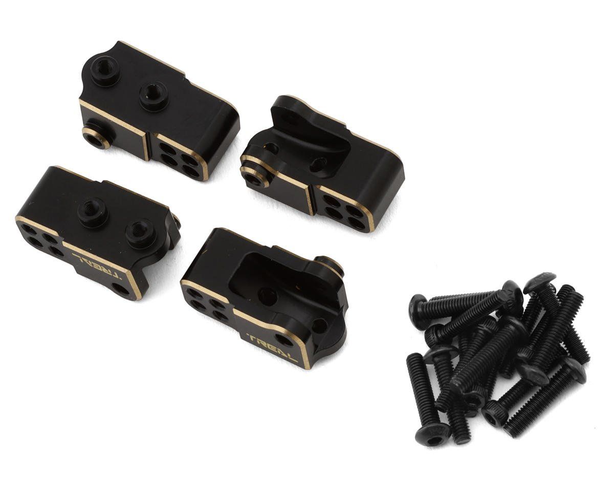 #X002CL870B Treal Hobby Element Enduro Brass Lower Shock &amp; Link Mounts (Black) (4)