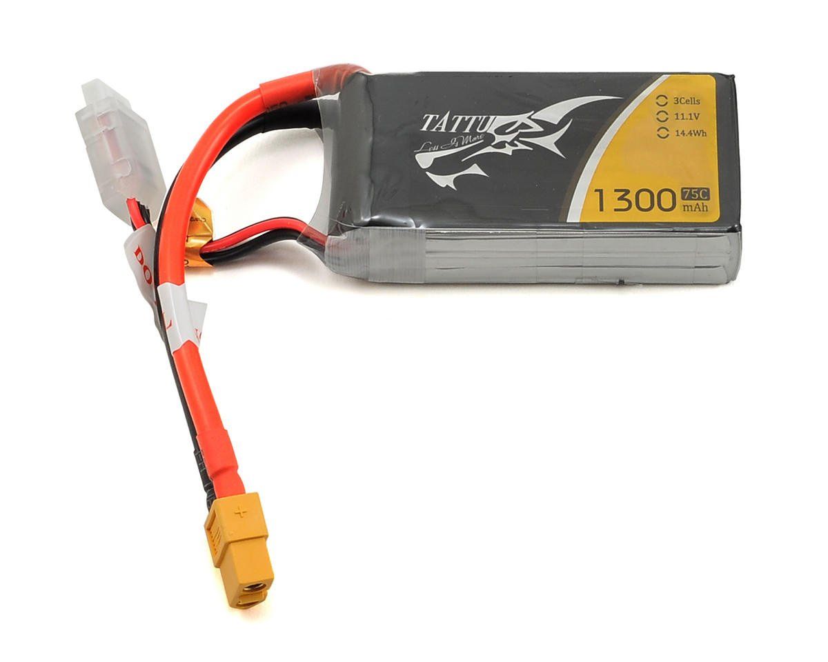 #TA-75C-1300-3S1P-XT60 Tattu 3S LiPo Battery 75C (11.1V/1300mAh) w/XT60 Connector