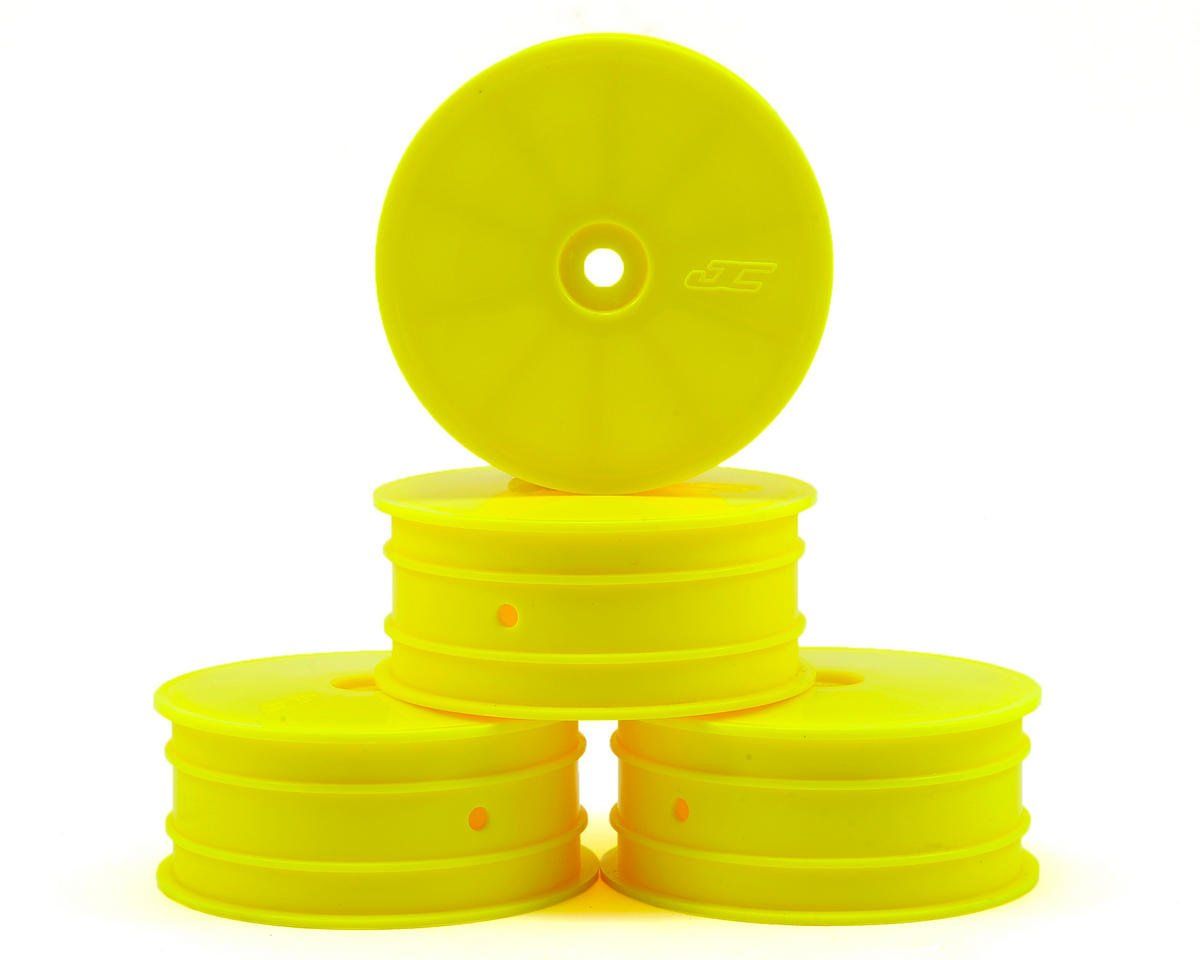 #3327Y JConcepts 12mm Hex Mono 2.2 4WD Front Buggy Wheels (4) (22-4) (Yellow)