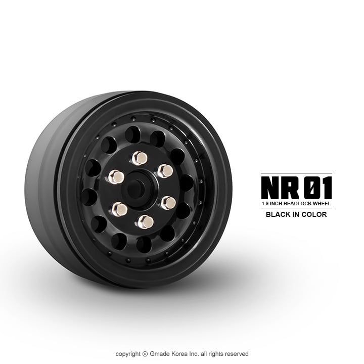 Gmade NR01 1.9" Beadlock Rock Crawler Wheels (Black) (2) #GM70224