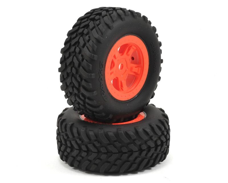 Traxxas SST 1/18 SCT Pre-Mounted Tires w/SCT Wheels (2) (Orange) #7674A