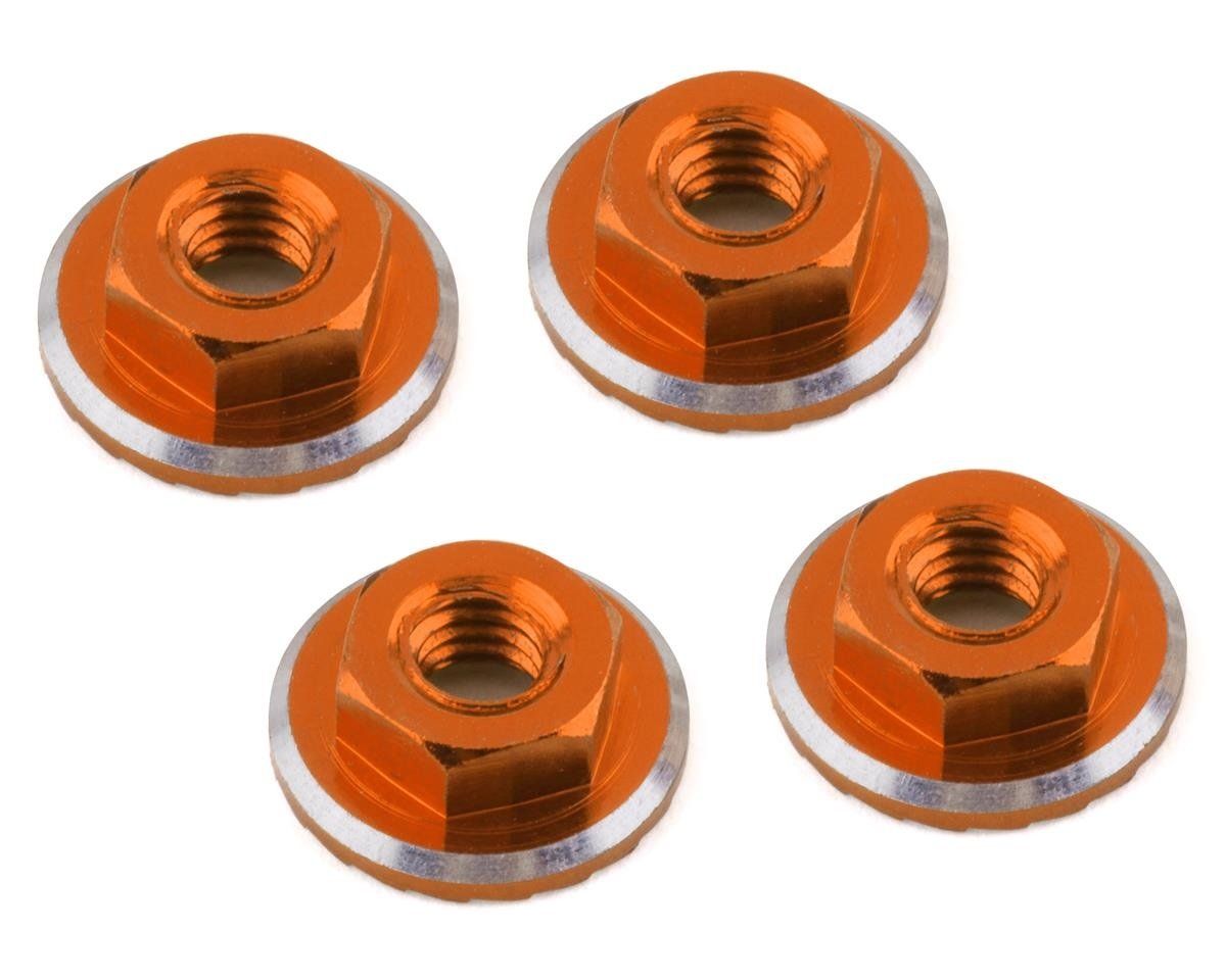 1UP Racing Lockdown UltraLite 4mm Serrated Wheel Nuts (Orange) (4) #80551