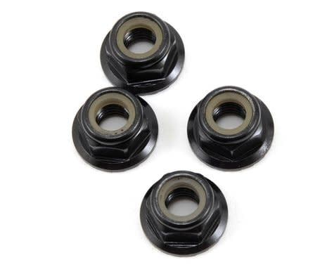 Tekno RC M5 Aluminum Serrated Flanged Locknut (Black) (4) #TKR1215
