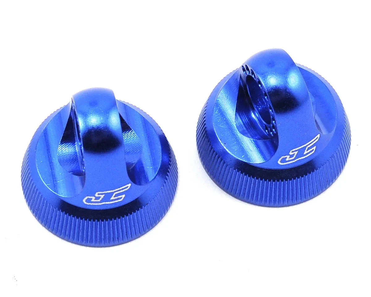 #2490-1 JConcepts Fin Aluminum 12mm V2 Shock Cap (Blue) (2)