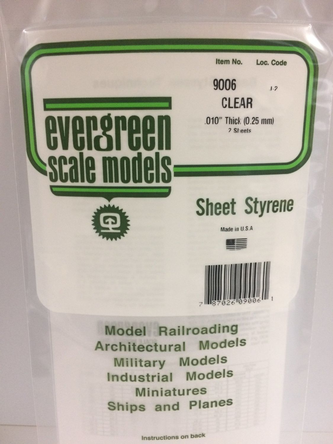 Evergreen 9006 - .010" CLEAR ORIENTED POLYSTYRENE SHEET