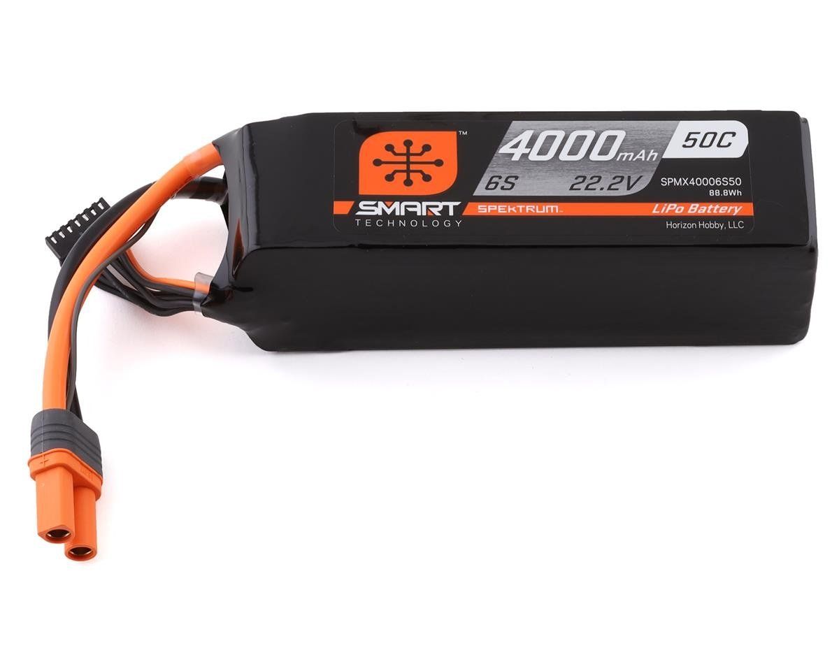 #SPMX40006S50 Spektrum RC 6S Smart 50C LiPo Battery Pack w/IC5 Connector (22.2/4000mAh)