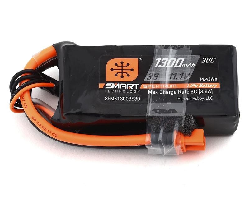 #SPMX13003S30M Spektrum RC 3S Smart LiPo Battery Pack w/IC3 Connector (11.1V/1300mAh)