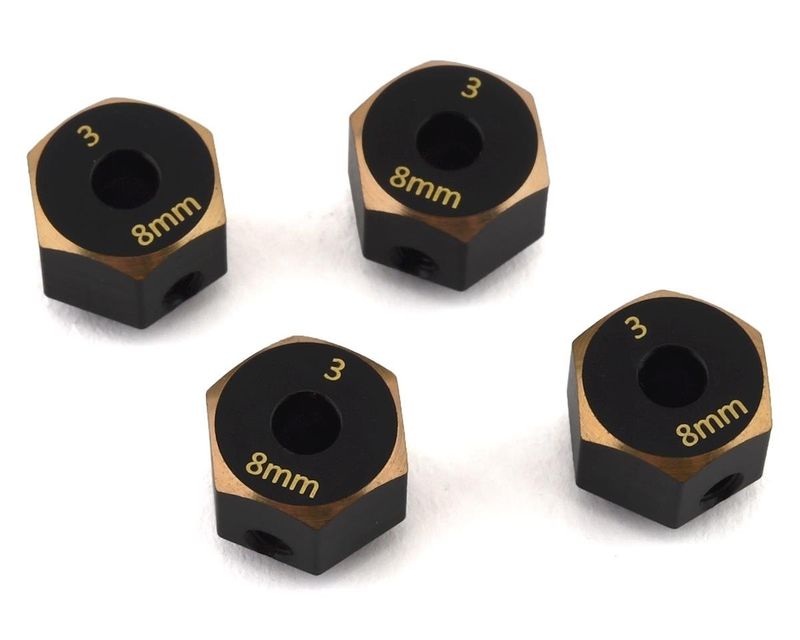 Samix SCX10 III Brass 12mm Hex Adapter (4) (8mm) #SAMSCX3-4063-8