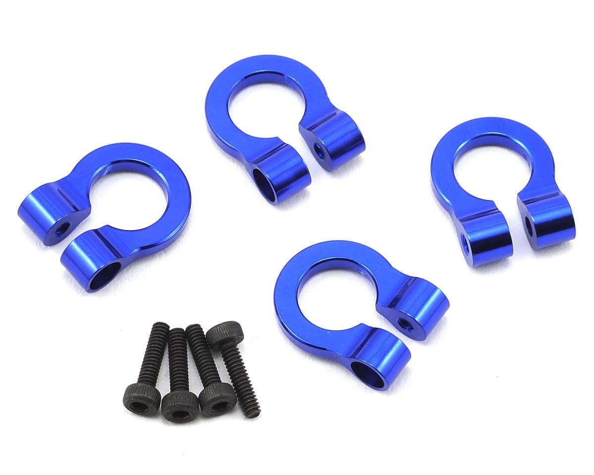 #ACC80806 Hot Racing 1/10 Aluminum Tow Shackle D-Rings (Blue) (4)