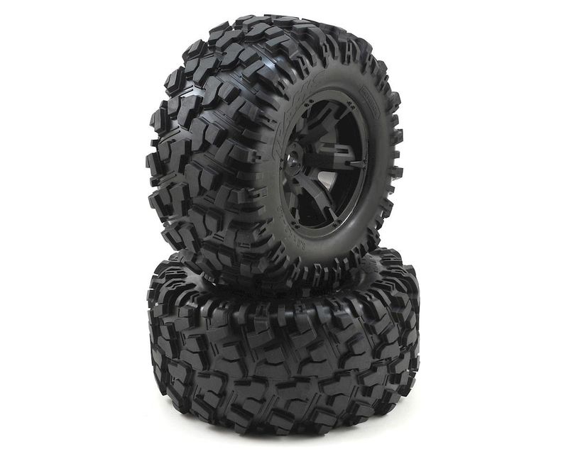 #7772X  Traxxas X-Maxx Pre-Mounted Tires &amp; Wheels (Black) (2) (8S Rated)