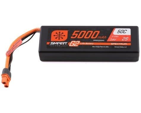 #SPMX52S50H3 Spektrum RC 2S Smart LiPo 50C Hard Case Battery Pack (7.4V/5000mAh) w/IC3 Connector