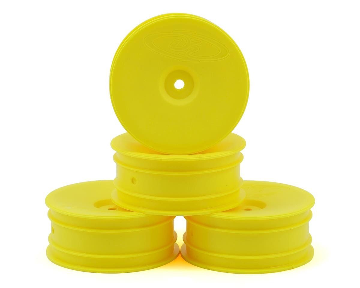 DE Racing 12mm Hex "Speedline" 2.2" 1/10 Buggy Front Wheels (4) (B6/RB6) (Yellow) #DER-SB4-AFY
