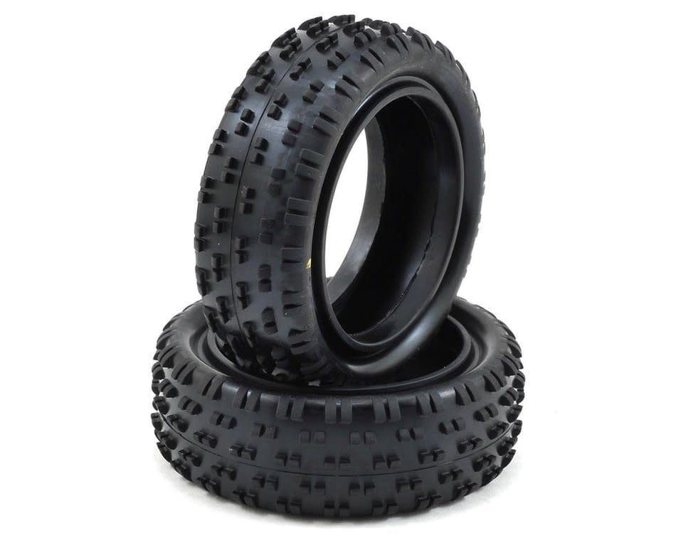 Schumacher Wide "Stagger Rib" 2.2" 1/10 4WD Buggy Front Carpet Tires (2) (Yellow) # U6810