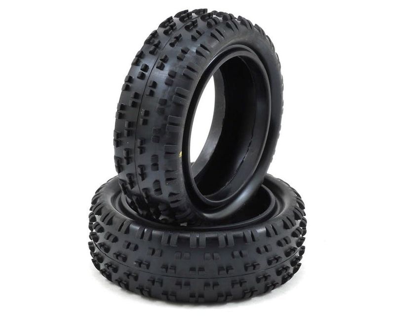 Schumacher Wide "Stagger Rib" 2.2" 1/10 4WD Buggy Front Carpet Tires (2) (Yellow) # U6810