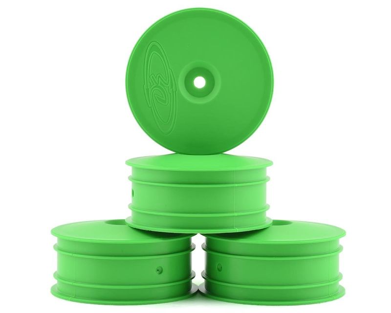 DE Racing Speedline 2.2" 4WD Buggy Front Wheel (Green) (4) (B74) w/12mm Hex #DER-SB4-A4G