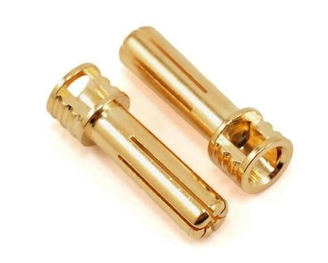 #TQ2508 TQ Wire 5mm "Flat Top" Male Bullet Connector (Gold) (2)