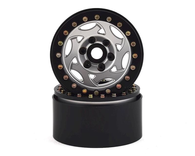 #SSD00246 SSD RC 1.9” Champion Beadlock Wheels (Silver/Black)