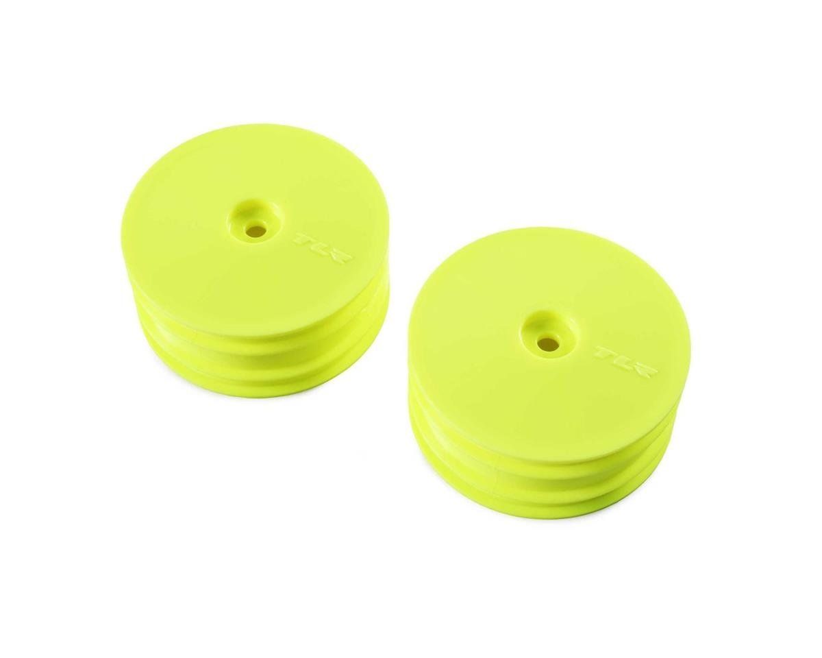 Team Losi Racing 22X-4 12mm Hex 4WD Front Buggy Wheels (2) (Yellow) #TLR43021