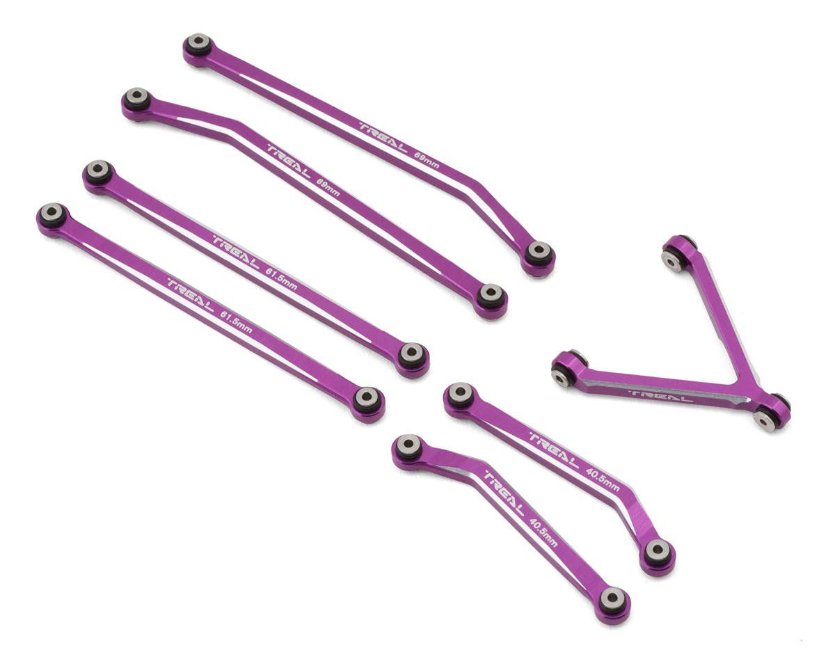 #X0031GYR3H Treal Hobby Axial SCX24 Aluminum High Clearance Link Set (Purple) (Deadbolt)