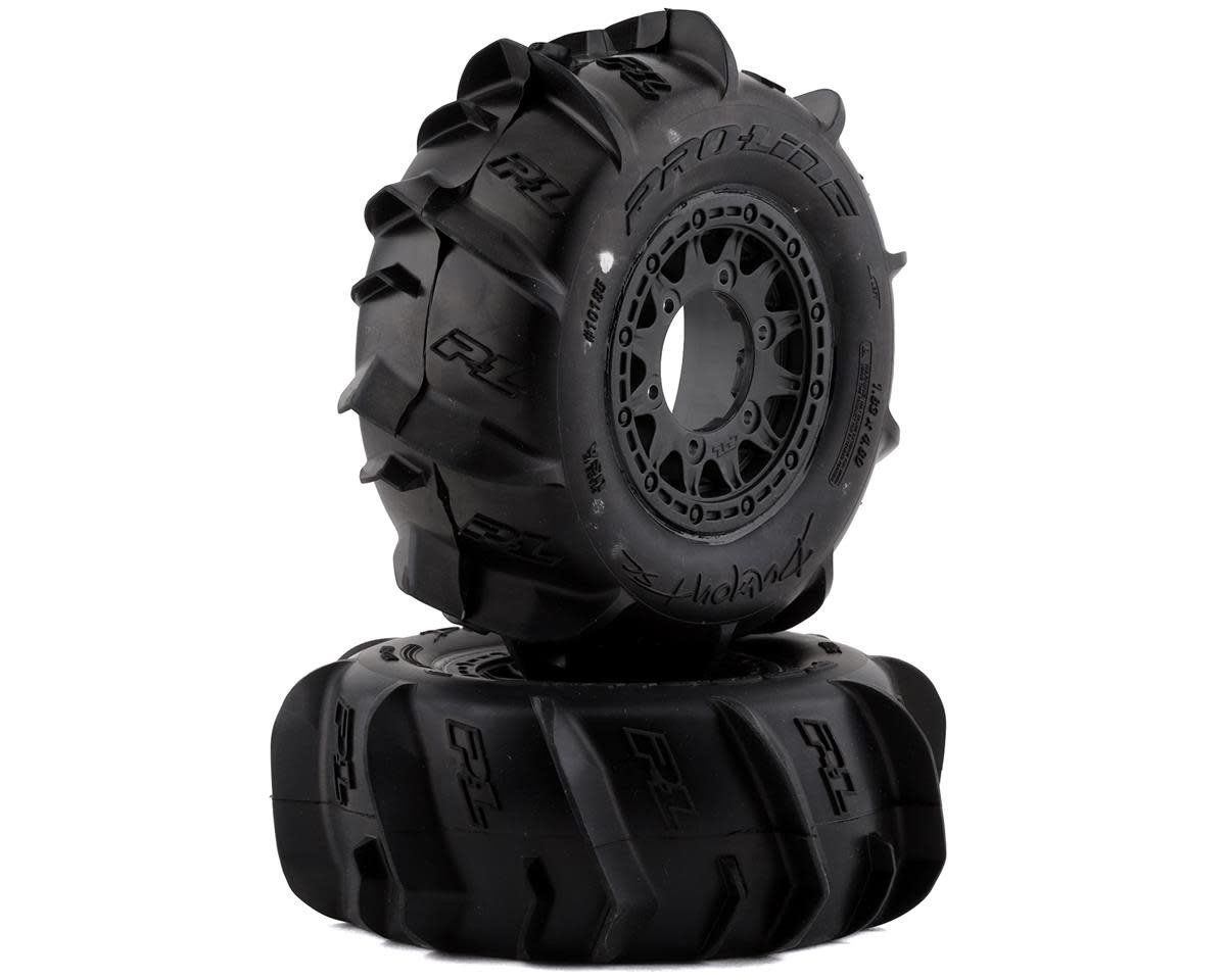 #10185-10 Pro-Line Dumont Paddle 2.2/3.0 Pre-Mounted Tires w/Raid Wheels (Black) (2) (Z3) w/12mm Removable Hex