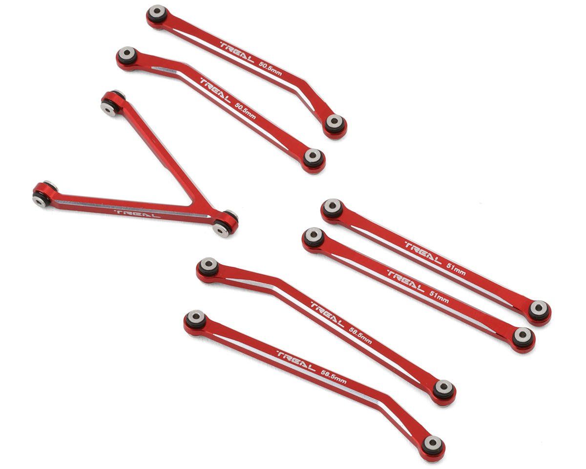 #X002Y9L7OT Treal Hobby Axial SCX24 Aluminum High Clearance Link Set (Red) (JLU/C10/Bronco)