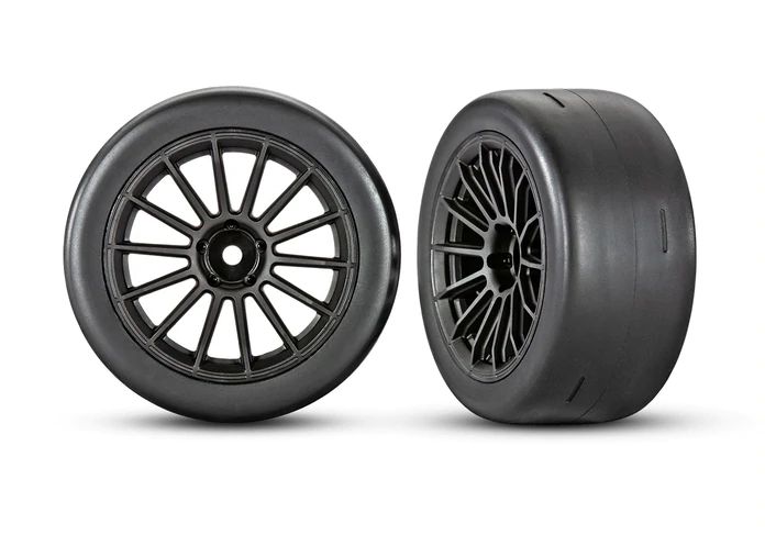 #9374 Traxxas Sticky 2.0" Response Pre-Mounted Tires w/Multi-Spoke Wheels (Black) (2) (Front)