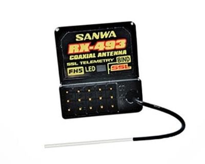 Sanwa/Airtronics RX-493 M17 2.4GHz 4-Channel FHSS5 SRX/SSL Receiver #107A41372A
