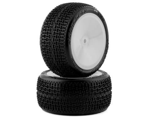 #3190-101021 JConcepts Twin Pins 2.2" Pre-Mounted Rear Buggy Carpet Tires (White) (2) (Pink) w/12mm Hex