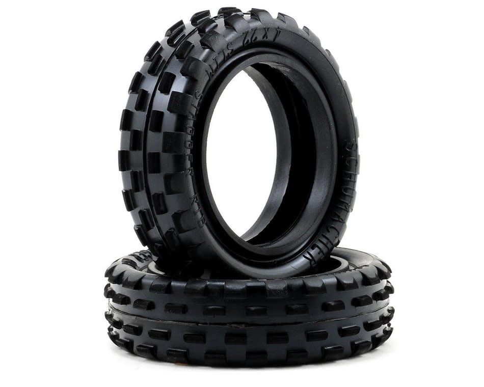Schumacher "Stagger Rib" Slim 2.2" 1/10 2WD Buggy Front Carpet Tires (2) (Yellow) #U6592