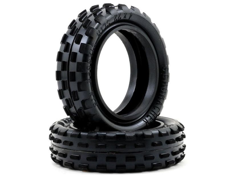 Schumacher "Stagger Rib" Slim 2.2" 1/10 2WD Buggy Front Carpet Tires (2) (Yellow) #U6592