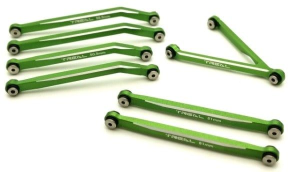 #X002Y9B2S5 Treal Aluminum High Clearance Link Set for SCX24 C-10 Jeep (Green)