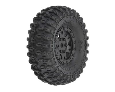 #10194-10 Pro-Line Axial SCX24 1.0" Hyrax Pre-Mounted Tires w/Black Impulse Wheel (4)
