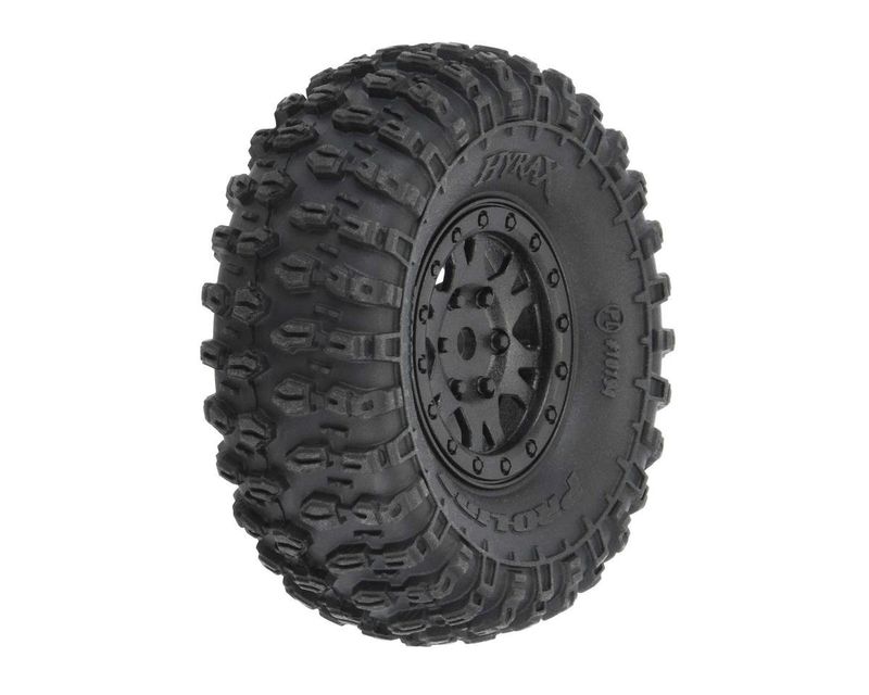 #10194-10 Pro-Line Axial SCX24 1.0" Hyrax Pre-Mounted Tires w/Black Impulse Wheel (4)