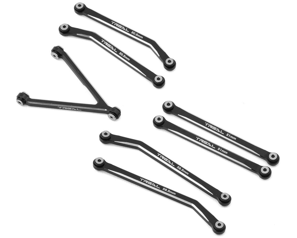 #X002Y9B2RV Treal Hobby Axial SCX24 Aluminum High Clearance Link Set (Black) (JLU/C10/Bronco)