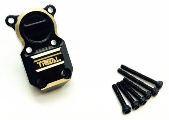 #X002JTICS3 Treal Axial SCX24 90081 Brass Diff Cover(1) Fitting Both Front and Rear Axle - Black